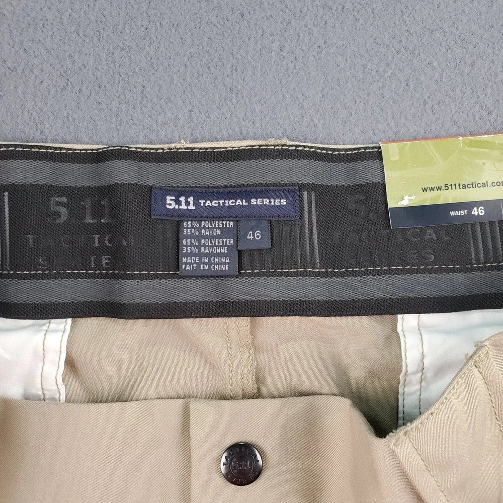 5.11 Tactical Series Uniform Khaki Pants Men's Cargo Work Utility 46x Unhemmed